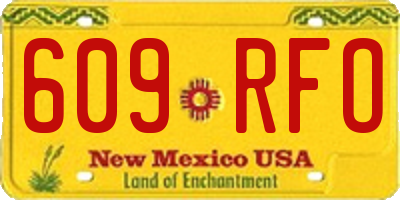 NM license plate 609RFO