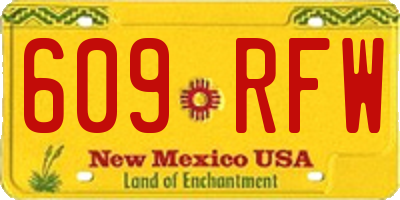 NM license plate 609RFW