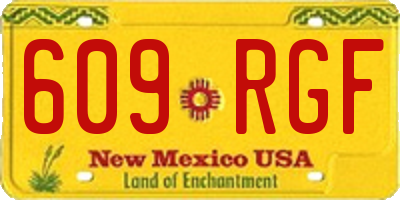 NM license plate 609RGF