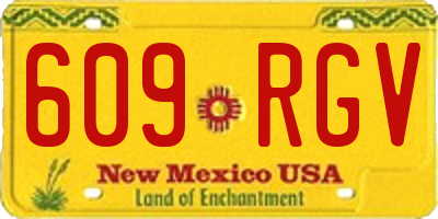 NM license plate 609RGV