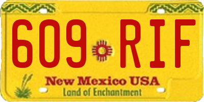 NM license plate 609RIF