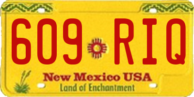 NM license plate 609RIQ