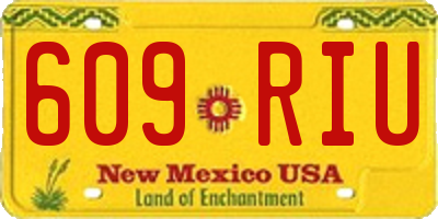 NM license plate 609RIU