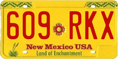 NM license plate 609RKX