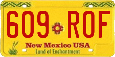NM license plate 609ROF