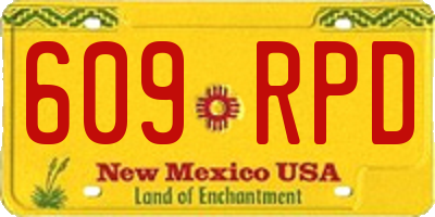NM license plate 609RPD