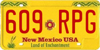 NM license plate 609RPG