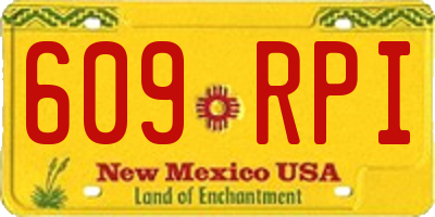 NM license plate 609RPI