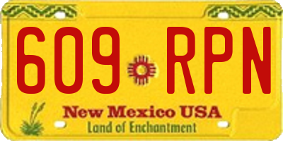 NM license plate 609RPN