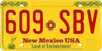 NM license plate 609SBV