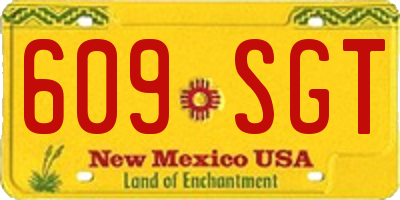 NM license plate 609SGT