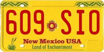 NM license plate 609SIO