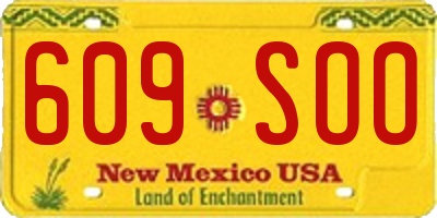NM license plate 609SOO