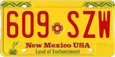 NM license plate 609SZW