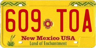 NM license plate 609TOA