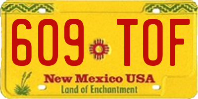 NM license plate 609TOF