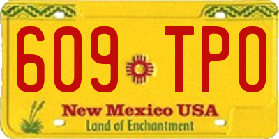 NM license plate 609TPO