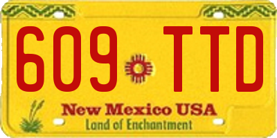 NM license plate 609TTD