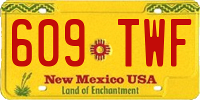 NM license plate 609TWF