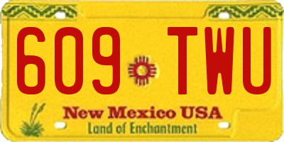 NM license plate 609TWU