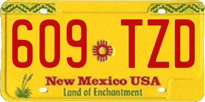 NM license plate 609TZD