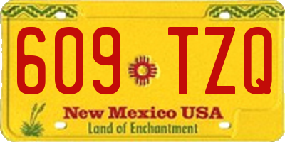 NM license plate 609TZQ