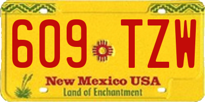 NM license plate 609TZW