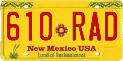 NM license plate 610RAD