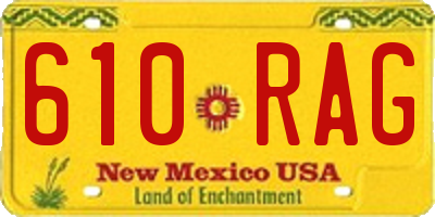 NM license plate 610RAG