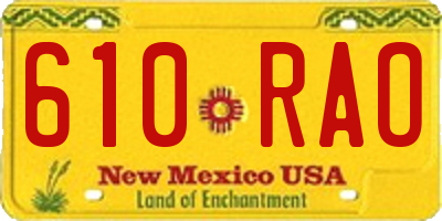 NM license plate 610RAO