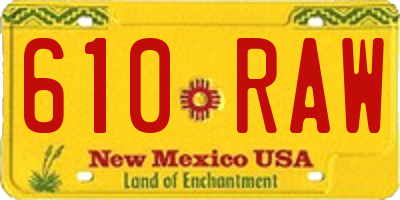NM license plate 610RAW