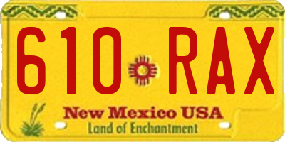 NM license plate 610RAX
