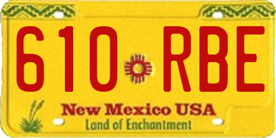 NM license plate 610RBE