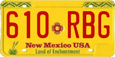 NM license plate 610RBG