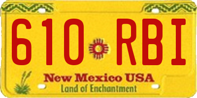 NM license plate 610RBI