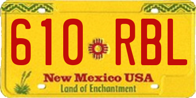 NM license plate 610RBL