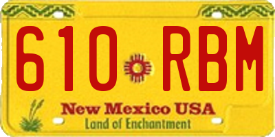 NM license plate 610RBM