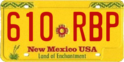 NM license plate 610RBP