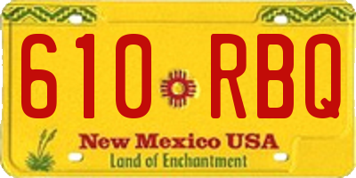 NM license plate 610RBQ