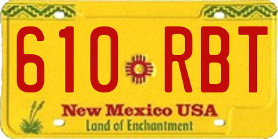 NM license plate 610RBT