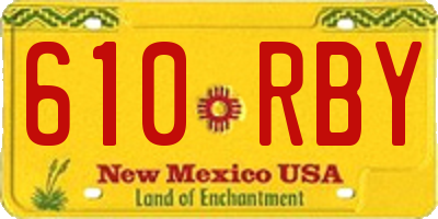 NM license plate 610RBY