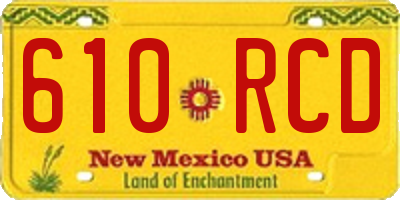 NM license plate 610RCD