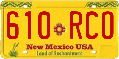 NM license plate 610RCO