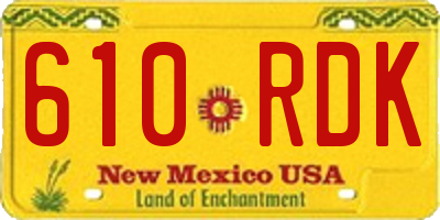 NM license plate 610RDK