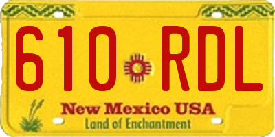 NM license plate 610RDL