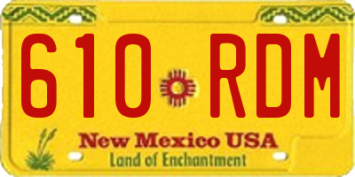 NM license plate 610RDM