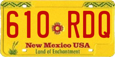 NM license plate 610RDQ