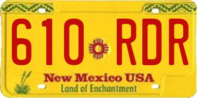 NM license plate 610RDR