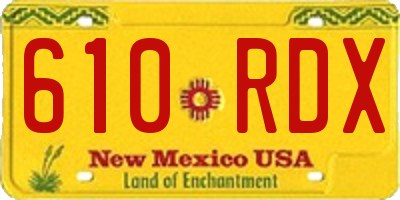 NM license plate 610RDX