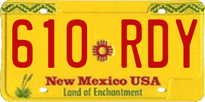 NM license plate 610RDY